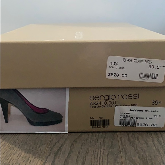 Sergio Rossi - Black Platform Pump w/ Grey Canvas - Picture 7 of 8